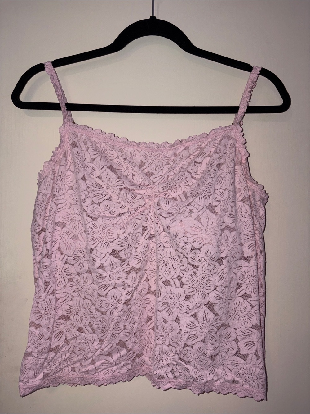 aerie Light Pink Floral Lace Camisole
